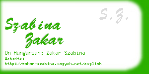 szabina zakar business card